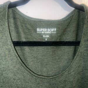 Torrid Super Soft Crewneck Sweater - heathered like Olive green
